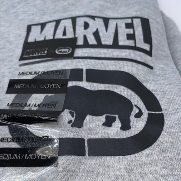 Ecko Unlimited Marvel Full Send Hoodie Sweatshirt Gray Mix Men's Size Medium - Picture 4 of 12